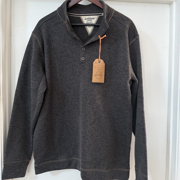 Vintage Other - Men's New Weatherproof Vintage Brand Fleece Pullover NWT Large, Charcoal